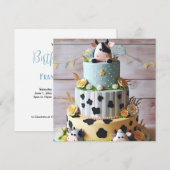 INVITATION GÂTEAU D'ANNIVERSAIRE DE VACHE ADORABLE (Devant / Derrière)