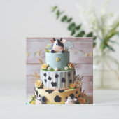 INVITATION GÂTEAU D'ANNIVERSAIRE DE VACHE ADORABLE (Debout devant)