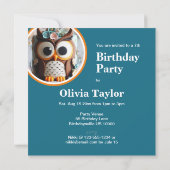INVITATION GÂTEAU D'ANNIVERSAIRE DÉCORÉ À THÈME OWL (Dos)