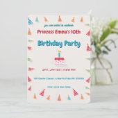 Invitation Gâteau d'anniversaire et Casquettes (Debout devant)