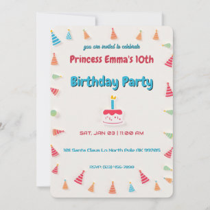 Invitation Gâteau d'anniversaire et Casquettes