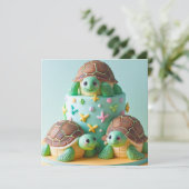 INVITATION GÂTEAU D'ANNIVERSAIRE FANCY TORTUE  (Debout devant)
