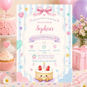 Invitation Gâteau d'anniversaire fantaisiste Mignon Personnal