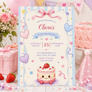 Invitation Gâteau d'anniversaire fantaisiste Mignon Personnal