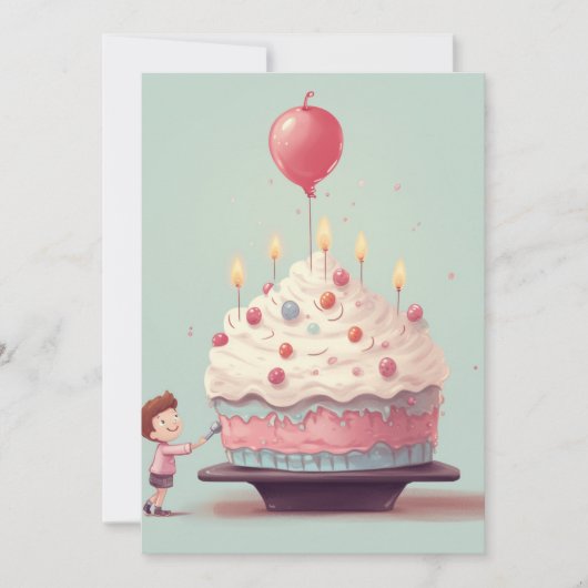 Invitation Gâteau d'anniversaire, glace, anniversaire (Devant)