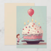Invitation Gâteau d'anniversaire, glace, anniversaire (Devant / Derrière)