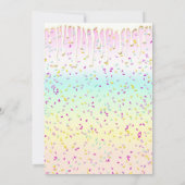 Invitation Gâteau d'anniversaire Licorne Pastel Arc-en-ciel G (Dos)