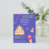 Invitation Gâteau d'anniversaire moderne (Debout devant)