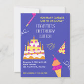Invitation Gâteau d'anniversaire moderne (Dos)