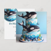 INVITATION GÂTEAU D'ANNIVERSAIRE ORQUE NOIR & BLANC (Devant / Derrière)