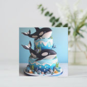 INVITATION GÂTEAU D'ANNIVERSAIRE ORQUE NOIR & BLANC (Debout devant)