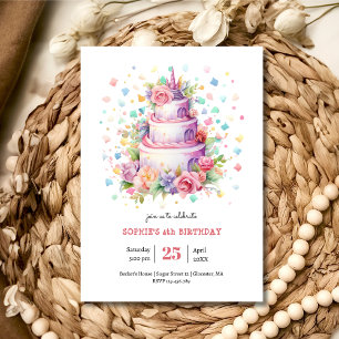 Invitation Gâteau d'anniversaire pastel anniversaire