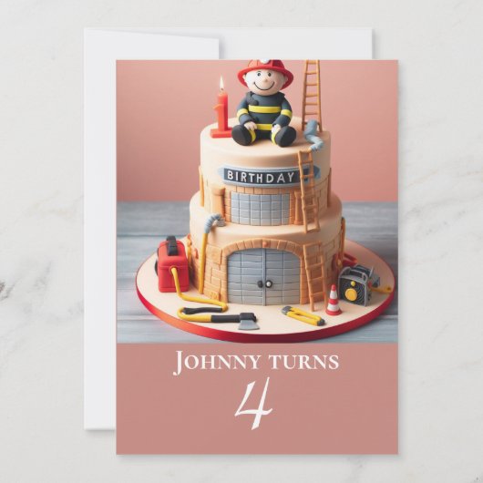 Invitation Gâteau d'anniversaire personnalisé pour enfants de (Dos)