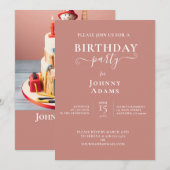 Invitation Gâteau d'anniversaire personnalisé pour enfants de (Devant / Derrière)