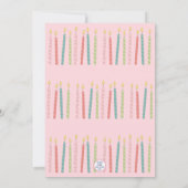 Invitation Gâteau d'anniversaire Rétro Féminin Rose Fantaisis (Dos)