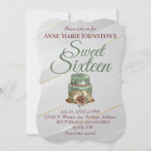 Invitation Gâteau d'anniversaire sweet sixteen (Devant)