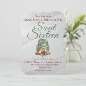 Invitation Gâteau d'anniversaire sweet sixteen (Debout devant)
