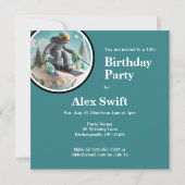 INVITATION GÂTEAU D'ANNIVERSAIRE THÉMATIQUE SKI D'HIVER  (Dos)