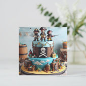 INVITATION GÂTEAU D'ANNIVERSAIRE THÉMATIQUE TROIS PIRATES AMU (Debout devant)