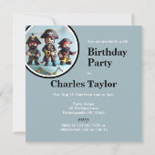 INVITATION GÂTEAU D'ANNIVERSAIRE THÉMATIQUE TROIS PIRATES AMU (Dos)