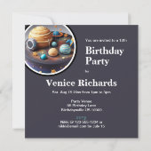 INVITATION GÂTEAU D'ANNIVERSAIRE THÈME SYSTÈME SOLAIRE (Dos)
