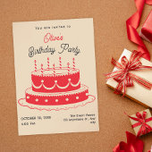 Invitation Gâteau d'anniversaire vintage