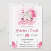 Invitation Gâteau d'aquarelle et Fleurs Brunch de la Saint-Ga (Devant)