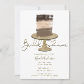 Invitation Gâteau de 3 couches Fête des mariées rustique élég (Devant)