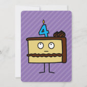 Invitation Gâteau de 4e anniversaire avec bougies (Devant)