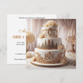 Invitation GÂTEAU DE 50e ANNIVERSAIRE DE MARIAGE MAGNIFIQUE  (Devant / Derrière)