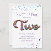 Invitation Gâteau de biscuits du 2e anniversaire (Devant)