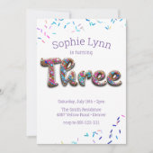 Invitation Gâteau de biscuits pour le 3e anniversaire (Devant)