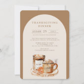 Invitation Gâteau de Citrouille à l'Aquarelle & Bougie de Tha (Devant)