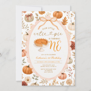 Invitation Gâteau de citrouille d'automne Fleurs 1er annivers