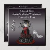 Invitation Gâteau de diva de disco, fête de remise des (Devant / Derrière)