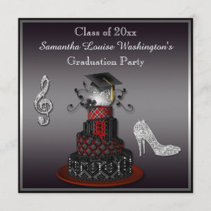 Invitation Gâteau de diva de disco, fête de remise des