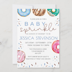 Invitation Gâteau de donuts bébé Shower Baby Sprinkle 