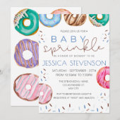 Invitation Gâteau de donuts bébé Shower Baby Sprinkle (Devant / Derrière)