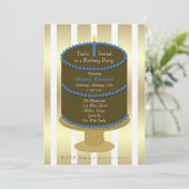 Invitation Gâteau de fête d'anniversaire adulte avec accent b (Debout devant)