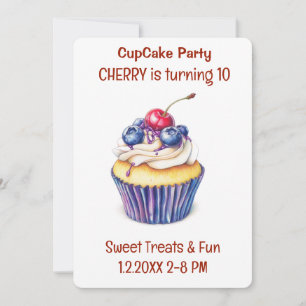 Invitation Gâteau de fête friandises