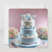 Invitation Gâteau de fête pour garçon avec tétines (Devant)