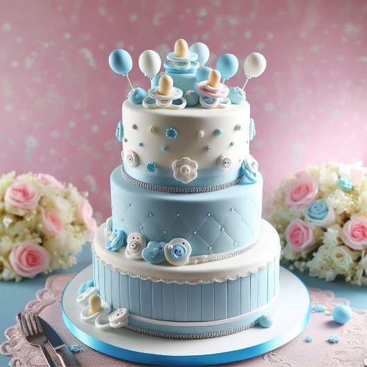 Invitation Gâteau de fête pour garçon avec tétines