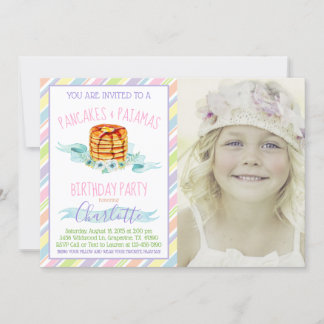 Invitation Gâteau de filles et fête d'anniversaire en photo e