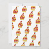 Invitation Gâteau de fraise soirée dessert  (Dos)