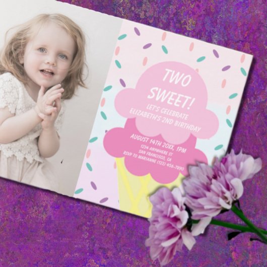 Invitation Gâteau de glace 2e anniversaire