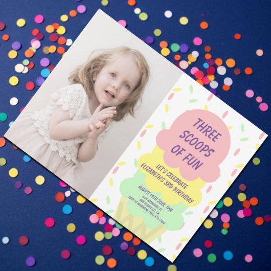 Invitation Gâteau de glace 3e anniversaire
