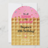 Invitation Gâteau de glace à la fraise d'anniversaire (Devant)