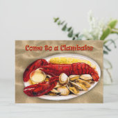 Invitation Gâteau de homard et de clams (Debout devant)