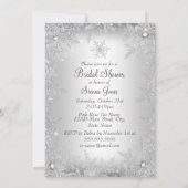 Invitation Gâteau de mariage à monogramme flocon de neige Bab (Dos)
