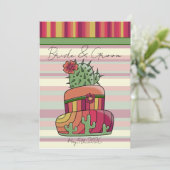 Invitation Gâteau de mariage Cactus (Debout devant)